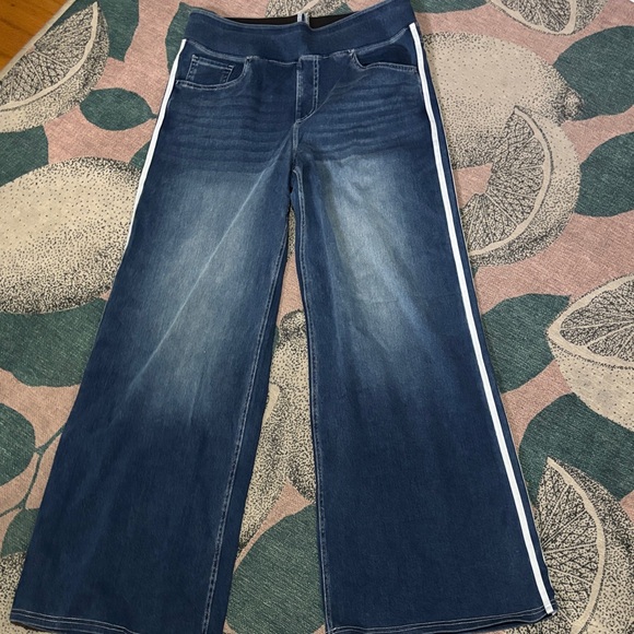 NWT Halara Wide Leg Flex Denim with White Stripes Size L - Picture 9 of 12